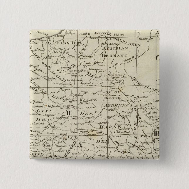 Karte des Kriegssitzes in Frankreich Button (Vorderseite)