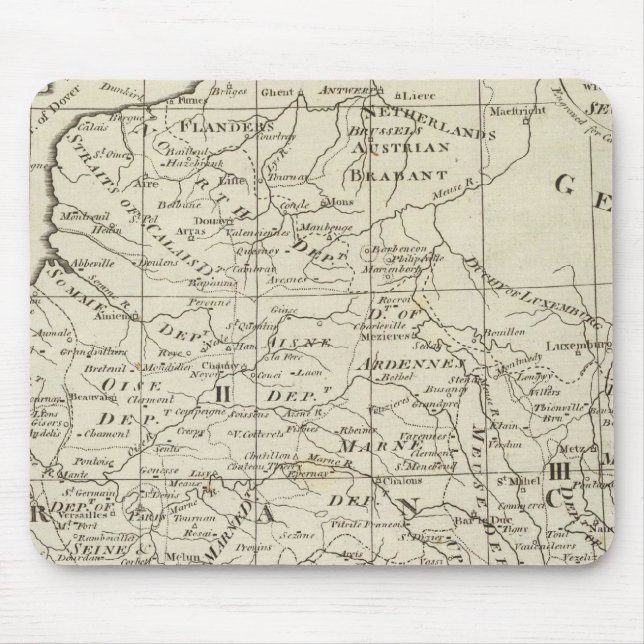 Karte des Kriegssitzes in Frankreich Mousepad (Vorne)