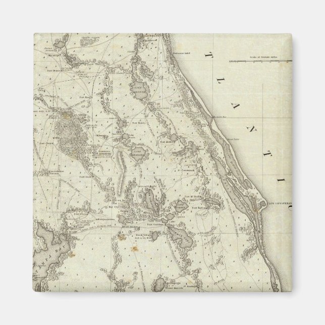 Karte des Kriegsstandortes in Florida Magnet (Vorne)