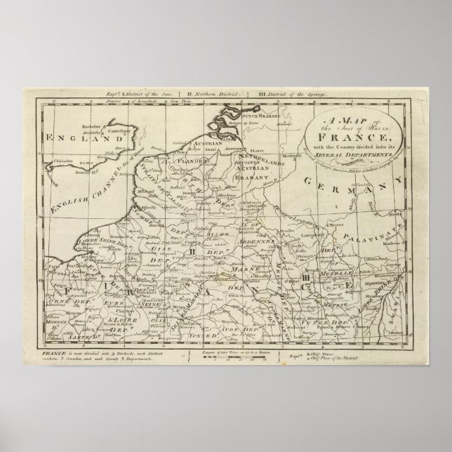 Karte des Kriegsstandortes in Frankreich Poster (Vorne)