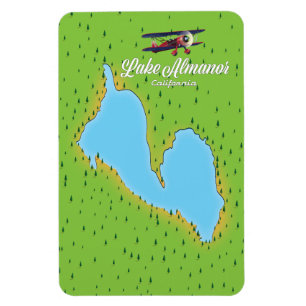 Karte des Lake Almanor California USA Magnet