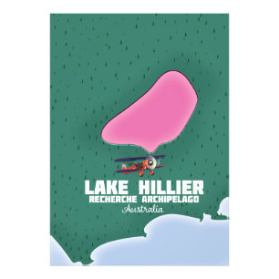 Karte des Lake Hillier in Australien. Fotodruck