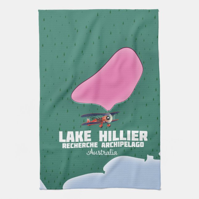 Karte des Lake Hillier in Australien. Geschirrtuch (Vertikal)