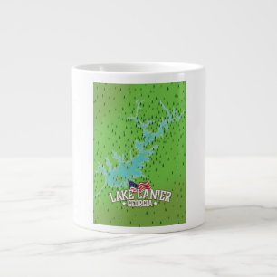 Karte des Lake Lanier Georgia Jumbo-Tasse