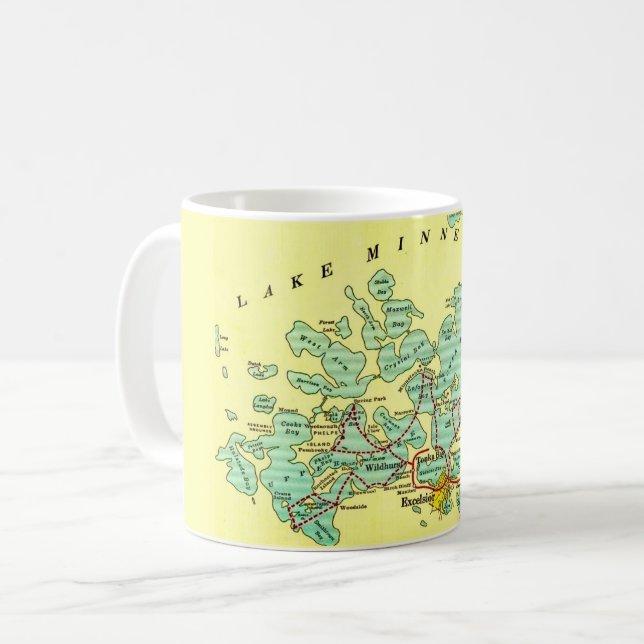 Karte des Lake Minnetonka Kaffeetasse (Vorderseite Links)