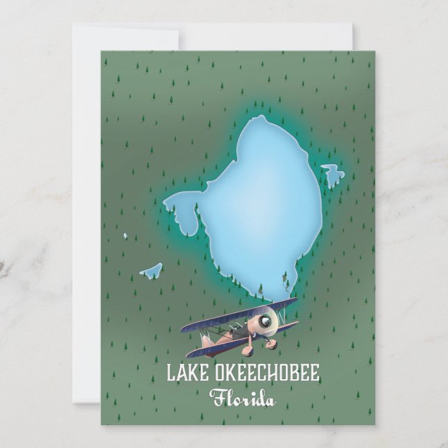 Karte des Lake Okeechobee in Florida. (Vorderseite)