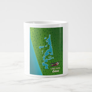 Karte des Lake Pape Lettland Jumbo-Tasse