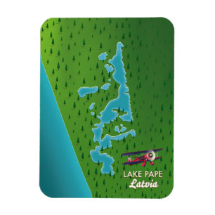 Karte des Lake Pape Lettland Magnet