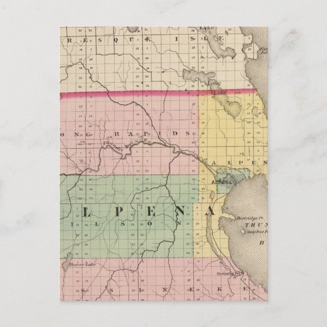 Karte des Landkreises Alpena, Michigan (Vorderseite)