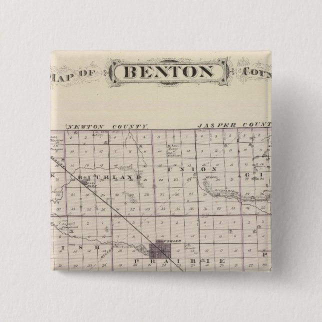 Karte des Landkreises Benton Button (Vorderseite)