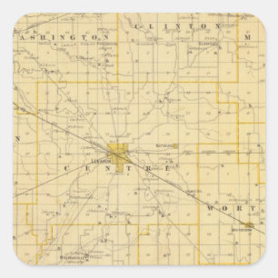 Karte des Landkreises Boone Quadratischer Aufkleber