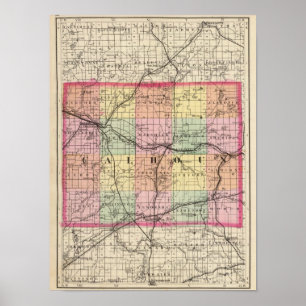 Karte des Landkreises Calhoun, Michigan Poster