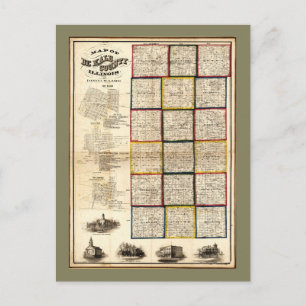 Karte des Landkreises De Kalb, Illinois (1860)