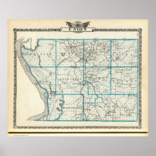 Karte des Landkreises der Gewerkschaft Poster