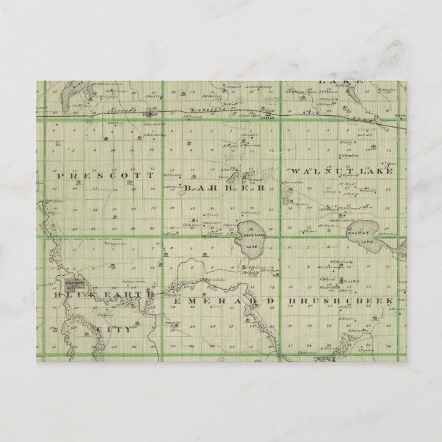 Karte des Landkreises Faribault, Minnesota (Vorderseite)