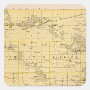 Karte des Landkreises Hardin, Staat von Iowa Quadratischer Aufkleber