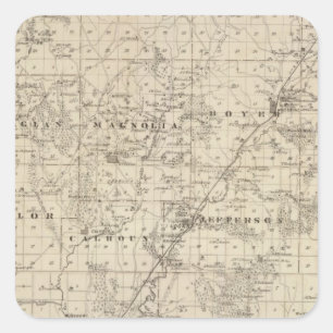 Karte des Landkreises Harrison, Staat von Iowa Quadratischer Aufkleber