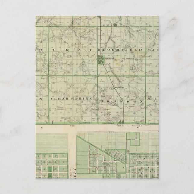 Karte des Landkreises Lagrange mit La Grange, Lima (Vorderseite)