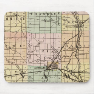 Karte des Landkreises Lenawee, Michigan Mousepad