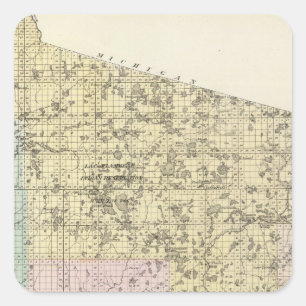 Karte des Landkreises Lincoln Quadratischer Aufkleber