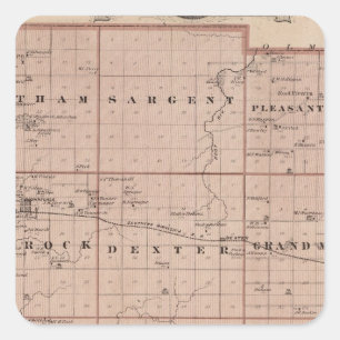 Karte des Landkreises Mäher, Minnesota Quadratischer Aufkleber