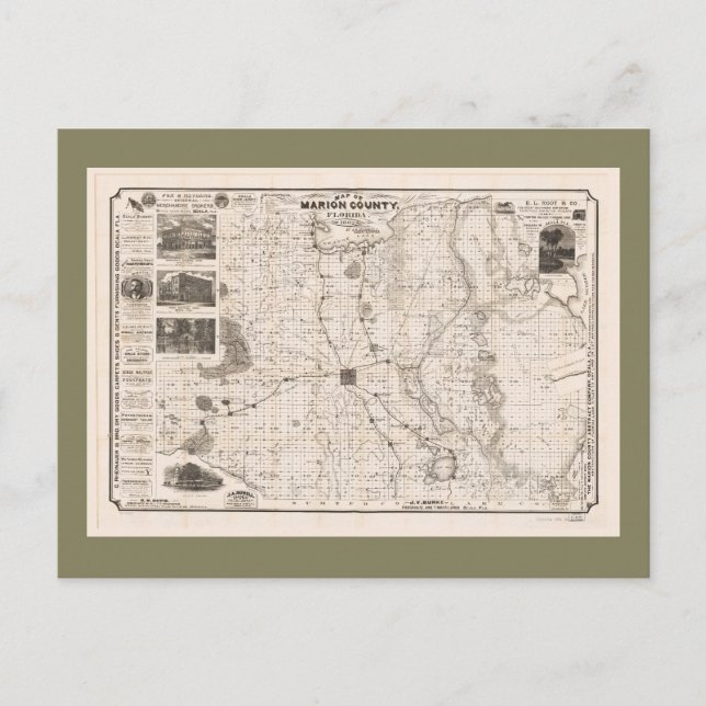 Karte des Landkreises Marion, Florida (1892) (Vorderseite)