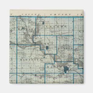 Karte des Landkreises Marshall, Staat von Iowa Magnet