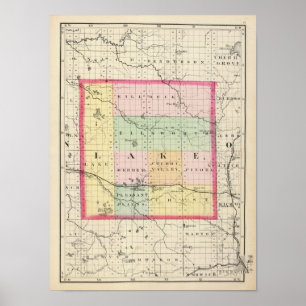 Karte des Landkreises, Michigan Poster