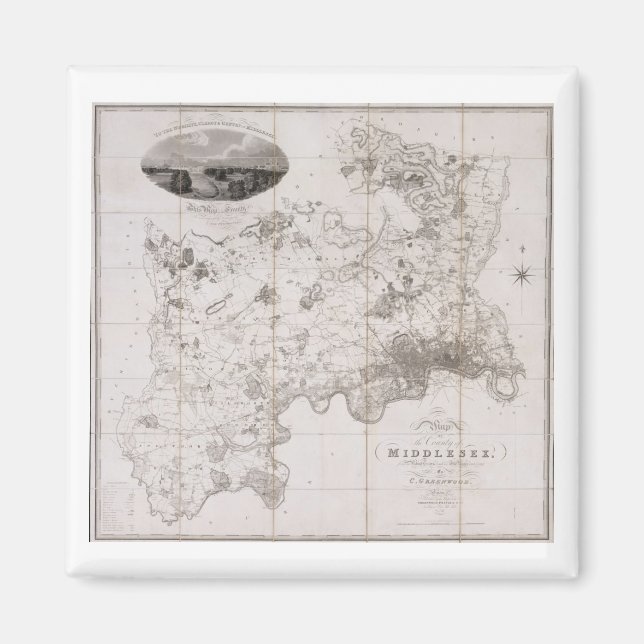 Karte des Landkreises Middlesex, veröffentlicht 18 Magnet (Vorne)