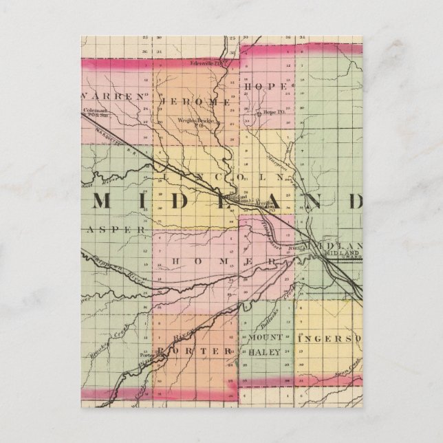 Karte des Landkreises Midland, Michigan (Vorderseite)