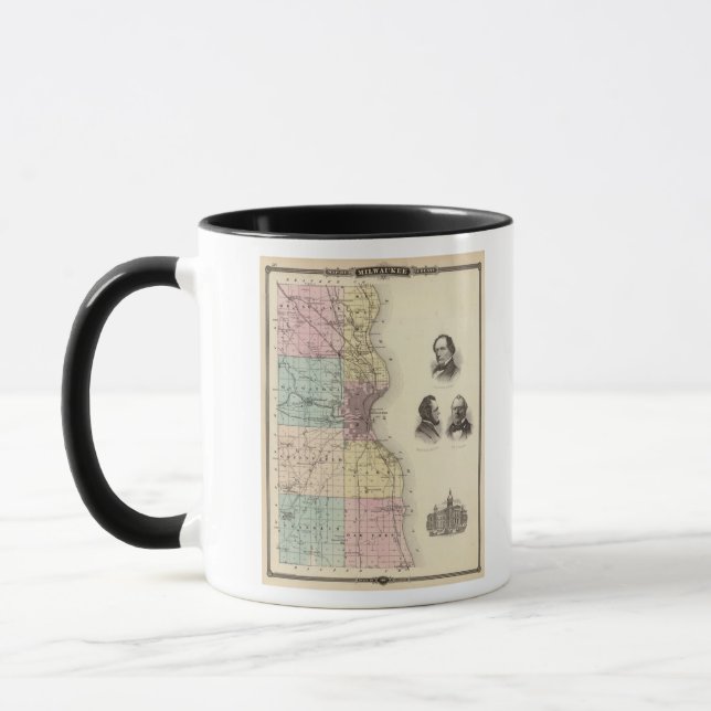 Karte des Landkreises Milwaukee, Staat von Wiscons Tasse (Links)