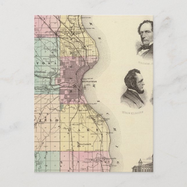 Karte des Landkreises Milwaukee, Staat Wisconsin (Vorderseite)