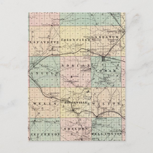 Karte des Landkreises Monroe, Staat von Wisconsin (Vorderseite)