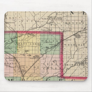 Karte des Landkreises Muskegon, Michigan Mousepad