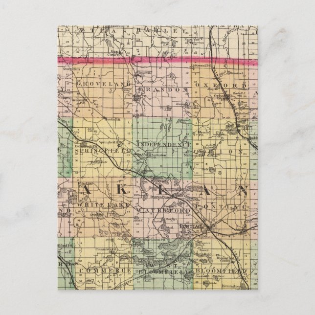 Karte des Landkreises Oakland, Michigan (Vorderseite)