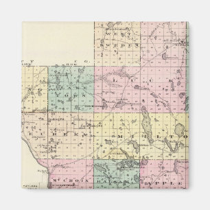 Karte des Landkreises Polk, Staat von Wisconsin Magnet