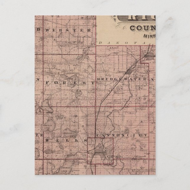 Karte des Landkreises Rice, Minnesota (Vorderseite)