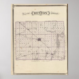 Karte des Landkreises von Benton Poster