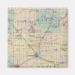 Karte des Landkreises Walworth, Staat von Wisconsi Magnet