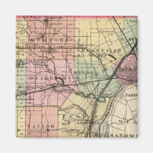 Karte des Landkreises Wayne, Michigan Magnet