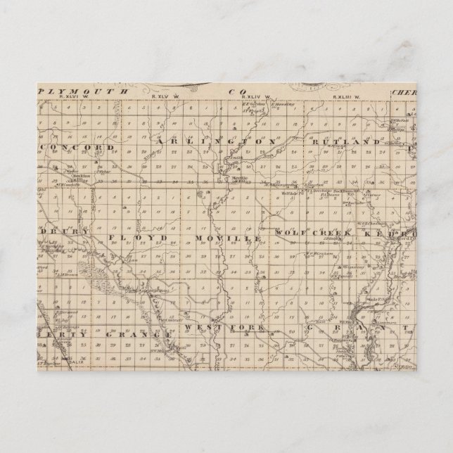 Karte des Landkreises Woodbury, Staat von Iowa (Vorderseite)