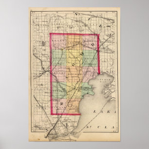 Karte des Macomb-Landkreises, Michigan Poster