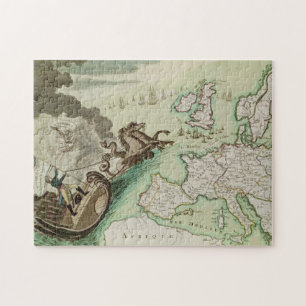 Karte des Marineangriffs auf England durch Puzzle