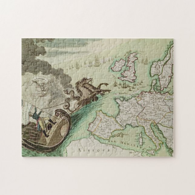 Karte des Marineangriffs auf England durch Puzzle (Horizontal)