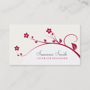 Karte des Mitarbeiters mit den roten Blumen und