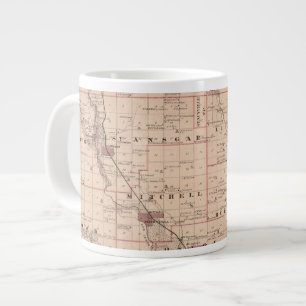 Karte des Mitchell-Landkreises, Staat von Iowa Jumbo-Tasse