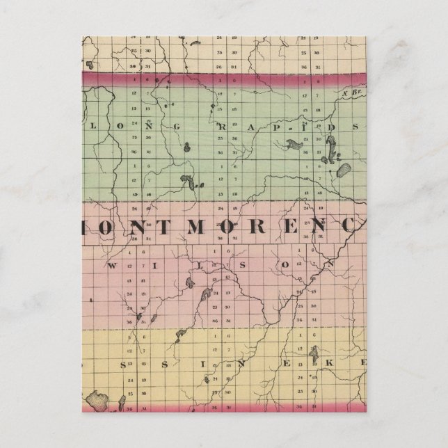 Karte des Montmorency-Landkreises, Michigan (Vorderseite)