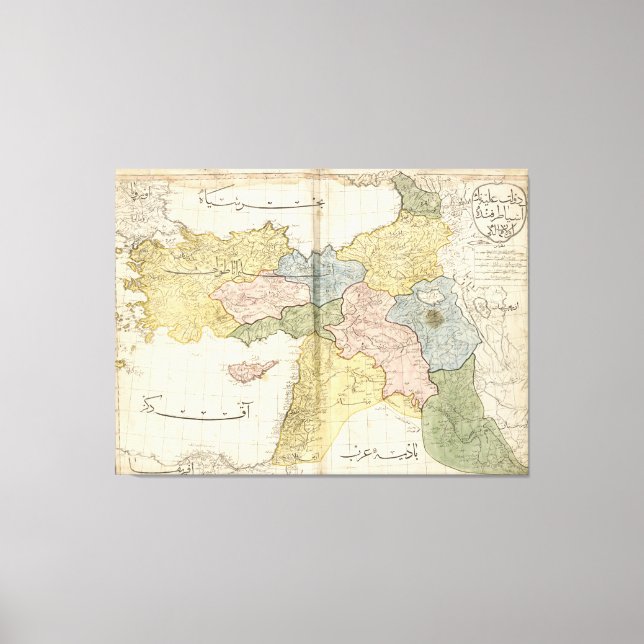 Karte des Nahen Ostens von Cedid Atlas (1803) Leinwanddruck (Vorderseite)