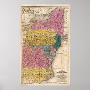 Karte des Nahen Staaten Poster