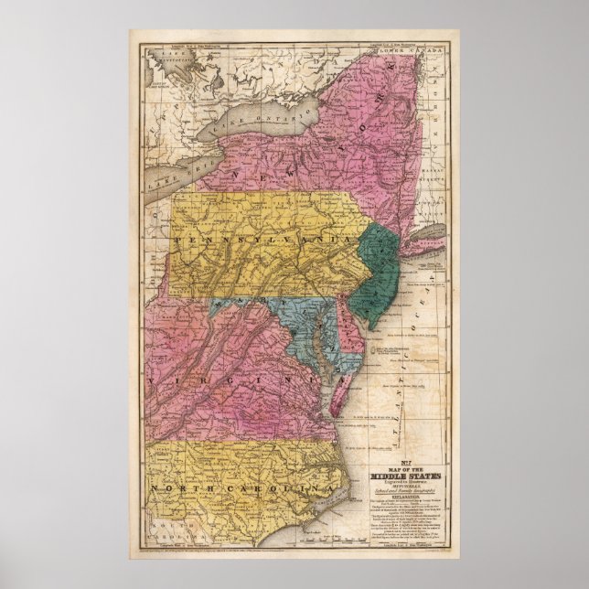 Karte des Nahen Staaten Poster (Vorne)